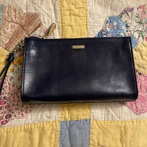 Brahmin Smooth leather Daisy in navy